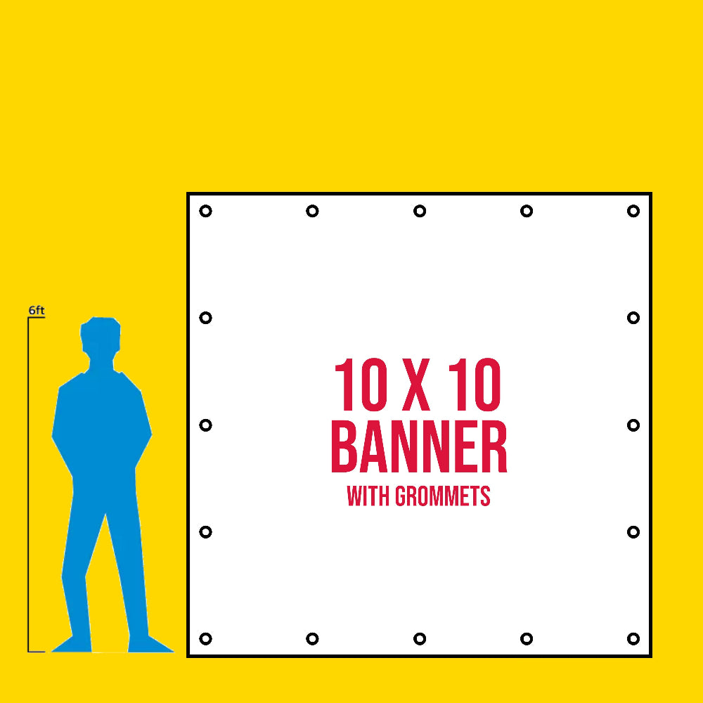 10FT x 10FT Banner with Grommets Diagram