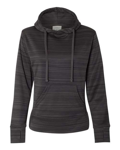 Women's Odyssey Striped Performance Fleece Lapover Hooded Sweatshirt