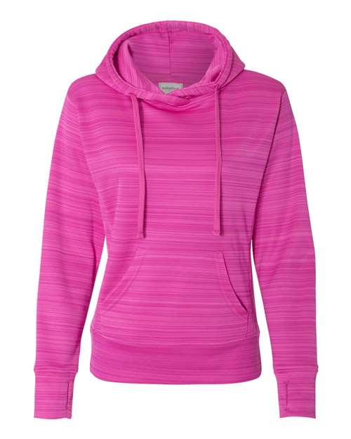 Women's Odyssey Striped Performance Fleece Lapover Hooded Sweatshirt
