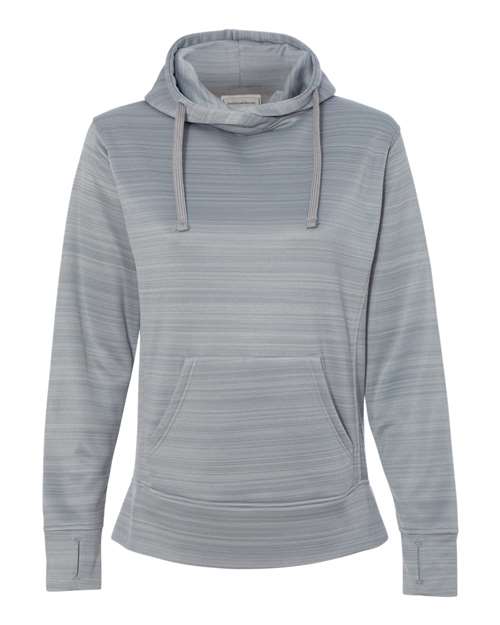 Women's Odyssey Striped Performance Fleece Lapover Hooded Sweatshirt