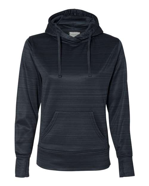 Women's Odyssey Striped Performance Fleece Lapover Hooded Sweatshirt