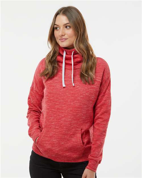 Women’s Mélange Fleece Cowl Neck Sweatshirt