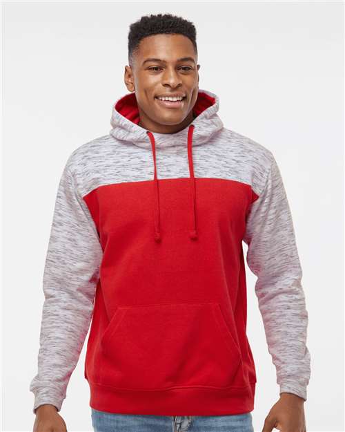 Mélange Fleece Colorblocked Hooded Sweatshirt