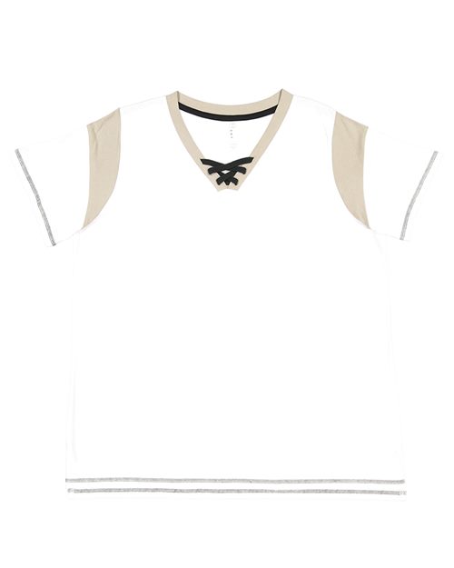 Women's Curvy Lace Up Fine Jersey Tee