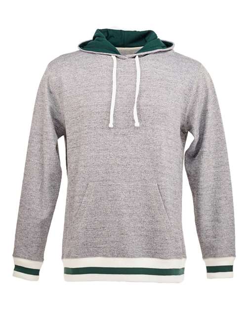 Peppered Fleece Lapover Hooded Sweatshirt